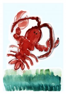 Roter Hummer Aquarell