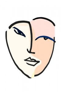 Zweifarbiges modernes Gesicht von cartissi