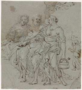 Lot und seine Töchter (recto) von circle of Pietro da Cortona