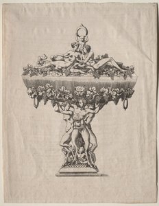 Bedeckter Becher mit Traubenfeston von copy after Antonio Fantuzzi
