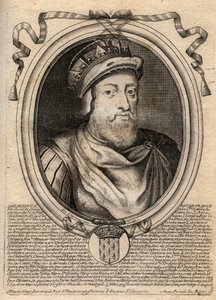 Porträt von Childebert I., König der Franken - König Childebert I. (497-558) - Gravur aus 