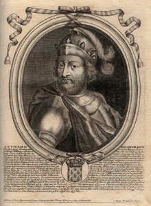 Porträt von Lothar (941-986), König der Franken - Gravur aus 
