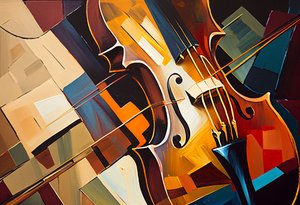 Abstrakte Geigenmalerei, Musikleinwand