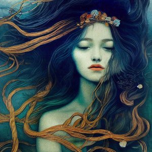 Schönes Mädchen mit Haaren, die im Wind tanzen von F. Abderrahim