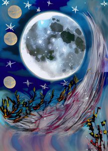 Mond in der Nacht von F. Abderrahim