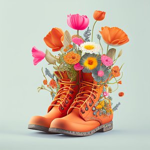 Schuhe & Blumen, Digitale Kunst