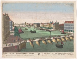Ansicht der Binnen-Amstel zwischen der Blauwbrug und der Hogesluis in Amsterdam von familie Remondini (attributed to)