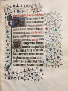 Stundenbuch (Gebrauch von Paris): Verzierte Initiale von follower of Boucicaut Master