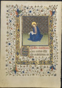 Blatt aus einem Stundenbuch: Heiliger Matthäus von follower of Limbourg Brothers