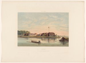 Fort Zeelandia in Paramaribo. Blick auf Fort Zeelandia in Paramaribo von jonkheer Jacob Eduard van Heemskerck