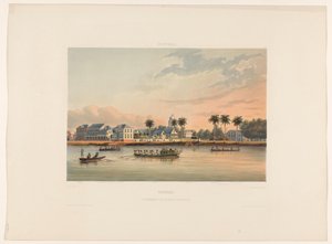 Wasserseite mit Gouverneurshaus in Paramaribo, Suriname von jonkheer Jacob Eduard van Heemskerck