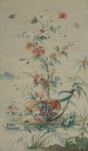 Blumen und Chinoiserie, 18. Jahrhundert von late 18th century . French Painter