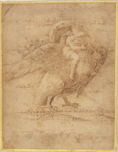 Jupiter und Ganymed über einer weiten Landschaft von or Andrea Mantegna Giovanni Bellini