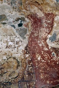 Fresko in der byzantinischen Kirche von Agios Georgios, Vathi, Kreta, Griechenland (Foto) von Theodore Charles Ange Coquelin