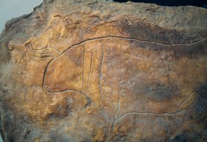 Graffito, das einen Stier darstellt. Antike griechische Zivilisation, Magna Graecia