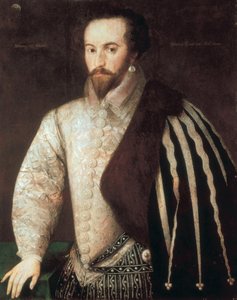 Porträt von Sir Walter Raleigh (1554 - 1618). Gemälde zugeschrieben Federico Zuccaro (oder Zuccari) (1549 - 1609). 1588. London, National Portrait Gallery