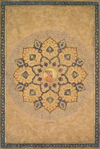 Shamsa (Sonnenstrahl) mit Porträt von Aurangzeb (1618-1707), aus dem Kaiserlichen Album (das Kevorkian Album)