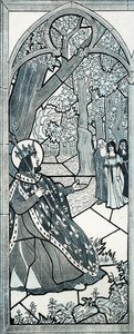 Irgendjemand, der hier weggegangen ist? Worte von Ludwig IX. genannt Sankt Ludwig (1214-1270), der am Fuß einer Eiche Gerechtigkeit übte, um die Bevölkerung zu ermutigen, ihre Beschwerden vorzubringen. Illustration von Job (Jacques Marie Gaston Onfray und  von pseudonym for Onfray de Breville Jacques Job