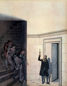 Kaiser Napoleon I. Bonaparte (1769-1821) und sein Kammerdiener nach der Ankündigung ihrer Scheidung 1809 von pseudonym for Onfray de Breville Jacques Job