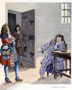 Illustration aus dem Buch „A la gloire des betes“ Text von A Fabre, Zeichnungen von Jacques Marie Gaston Onfray de Breville dit JOB (1858-1931), Verlag Maison Alfred Mame et fils: Die Spinne von Pellisson (Freund von Fouquet und Sekretär von Ludwig XIV) von pseudonym for Onfray de Breville Jacques Job