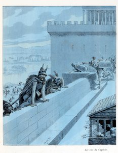 Illustration aus dem Buch „A la gloire des betes“: Les goies du Capitole, les Gauls siegent Rome