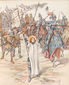Johanna von Orleans an der Spitze ihrer Armee