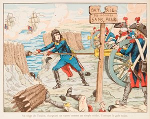 Jacques Marie Gaston Onfroy de Breville dit JOB (1858-1931) - Napoleon Bonaparte lädt selbst die Kanone bei der Belagerung von Toulon 1793, Privatsammlung