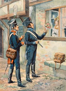 Illustration: Uniformen der französischen Truppen zu allen Zeiten - Musiker der leichten Infanterie unter dem Ersten Kaiserreich