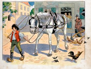Joachim Murat (1767-1815) ist 12 Jahre alt in der Herberge seines Vaters. Gravur von Jacques Marie Gaston Onfray de Breville, genannt Job (1858-1931) von pseudonym for Onfray de Breville Jacques Job