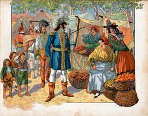 Joachim Murat (1767-1815) auf den Stufen in Spanien. Gravur von Jacques Marie Gaston Onfray de Breville dit Job (1858-1931) von pseudonym for Onfray de Breville Jacques Job