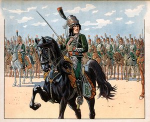 Joachim Murat (1767-1815) dann Oberst während des Italienfeldzugs. Gravur von Jacques Marie Gaston Onfray de Breville dit Job (1858-1931) von pseudonym for Onfray de Breville Jacques Job