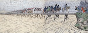 Napoleon I. Bonaparte (1769-1821) und seine Armee überquerten den Rhein am 1. Oktober 1805 - Napoleon überquert den Rhein bei Kehl