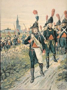 Pontonniers von Straßburg im Jahr 1793 (farbige Gravur) von pseudonym for Onfray de Breville Jacques Job