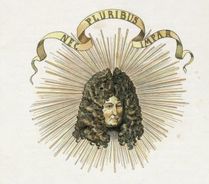Porträt von König Ludwig XIV. (1638-1715) mit seinem lateinischen Motto 