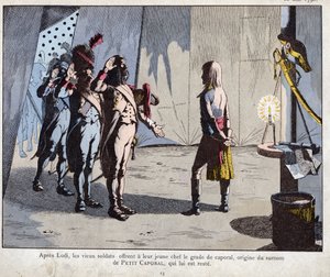Die alten Soldaten der italienischen Armee ernennen Bonaparte nach der Schlacht von Lodi zum Korporal. von pseudonym for Onfray de Breville Jacques Job