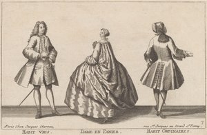 Einheitliche Kleidung/Dame im Reifrock/Alltagskleidung von published by Jacques Chéreau