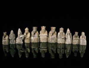 Lewis-Schachfiguren (Walross-Elfenbein) von school Scandinavian