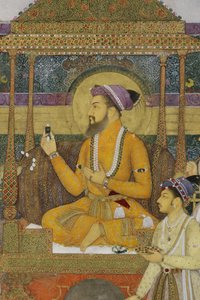 (Detail) aus Kaiser Shah Jahan auf dem Pfauenthron, 1640 von son of Aqa Riza Abid