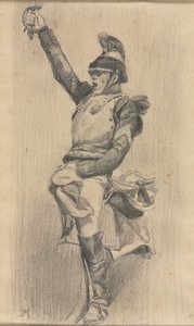 Soldat mit erhobenem Arm