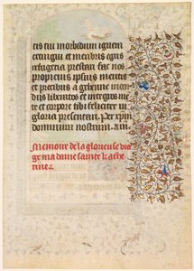 Blatt aus einem Stundenbuch: Text (verso)