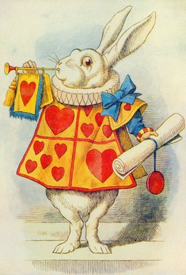 Kreuzstich-Set Lesezeichen 'Alice Im Wunderland' – Motiv Weißes Kaninchen, Inkl. Stoff & Garn
