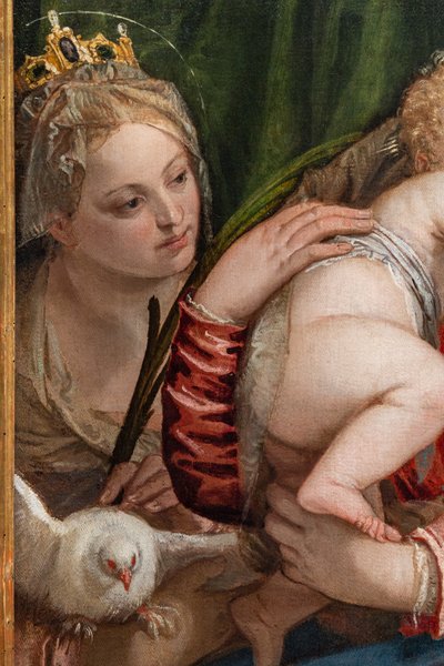Madonna und Jesuskind zwischen S. Katharina von Alexandrien und Petrus (Detail) von (1528 88) Veronese