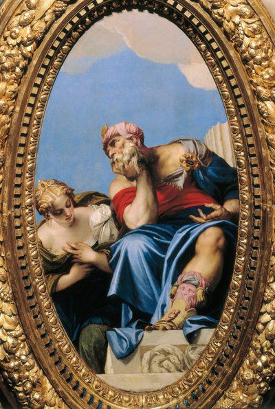 Der orientalische alte Mann und die junge Frau von Veronese