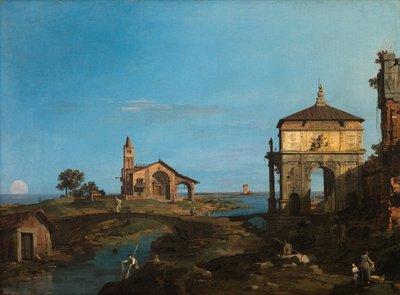 Eine Insel in der Lagune mit einem Tor und einer Kirche von (1697 1768) Canaletto
