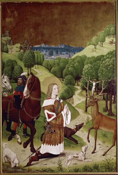 Die Bekehrung des Heiligen Hubertus von (active c.1463 c.1490) Master of Wilten