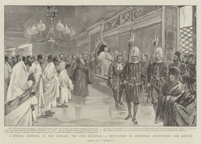 Eine Sonderaudienz im Vatikan, der Papst empfängt eine Abordnung abessinischer Missionare und Einheimischer von (after) Italian School