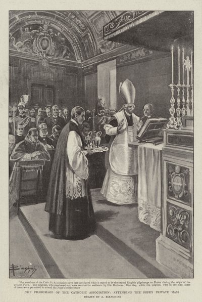 Die Wallfahrt der Katholischen Vereinigung, Teilnahme an der Privatmesse des Papstes von (after) Italian School