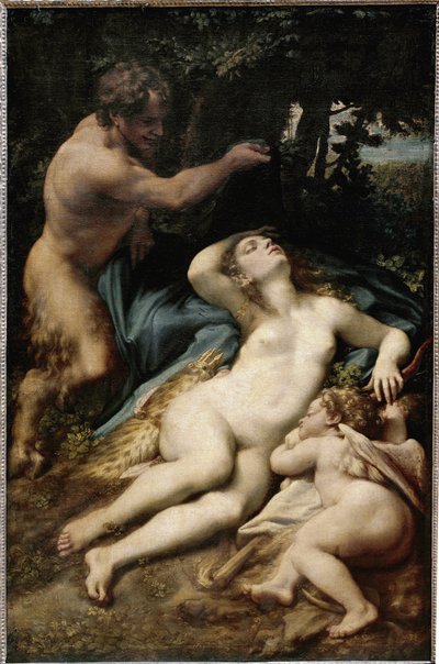 Jupiter und Antiope (oder Venus mit Amor und einem Satyr) von (c.1489 1534) Correggio