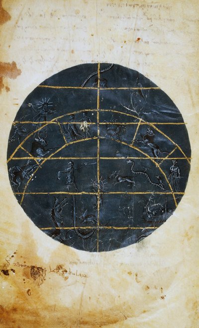 Nördliche Himmelskugel, Miniatur, astronomische Tafel von Ptolemäus von (c.90 168)(after) Ptolemy