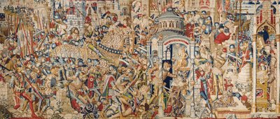 Der Trojanische Krieg: Die Zerstörung von Troja, ca. 1470 (Wandteppich) von (fl.1450 75) Master of Coetivy